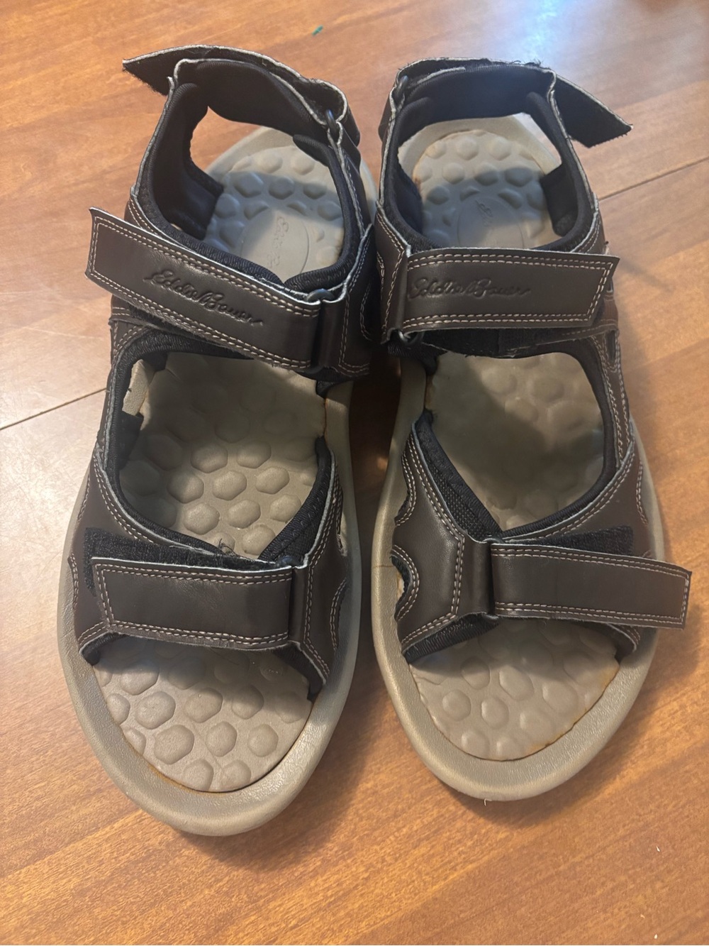 Eddie Bauer Brown Men's Adjustable Hook-and-Loop Sandals